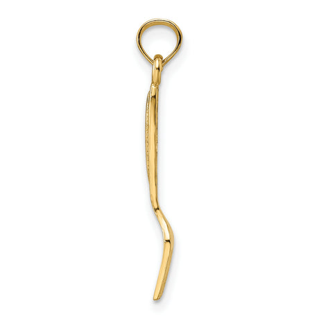 10k Yellow Gold Fork Pendant, Miniature Culinary Utensil Charm, Cooking Jewelry for Women or Unisex