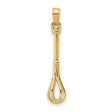 10k Yellow Gold Wire Whisk Pendant, Miniature Kitchen Utensil Charm for Chefs and Bakers