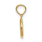10k Yellow Gold Peace Pendant, Open-Frame Circle Symbol, Retro Boho Minimalist Jewelry