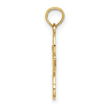 10k Yellow Gold Starfish Pendant with Textured Detailing, Nautical Ocean-Inspired Design