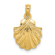 10k Yellow Gold Scallop Shell Pendant, Camino de Santiago Symbol, Spiritual Travel Charm