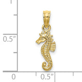 10k Yellow Gold Seahorse Pendant with Detailed Marine Motif, Nautical Charm for Women