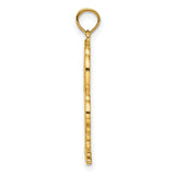 10k Yellow Gold Palm Tree Pendant, Textured Double Tree Design, Tropical Beach Charm