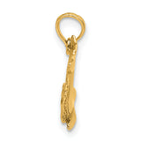 10k Yellow Gold Dolphin Pendant, Leaping Ocean Animal Charm, Nautical Marine Life Theme