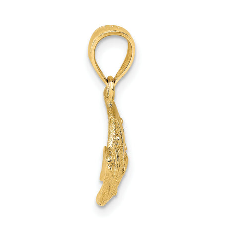 10k Yellow Gold Angelfish Pendant, Tropical Nautical Design for Women or Unisex Wear