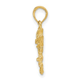 10k Yellow Gold Largemouth Bass Pendant with Frog Lure, Fishing Theme Charm for Men
