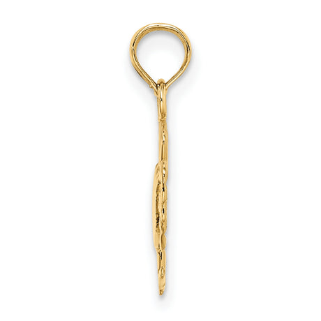 10k Yellow Gold Crab Pendant, Cancer Zodiac Charm, Astrology Jewelry for Women or Unisex