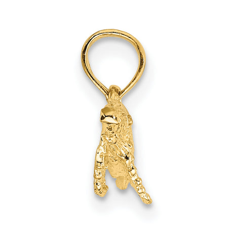 10k Yellow Gold Humpback Whale Pendant, Detailed Marine Animal Design, Nautical Theme Jewelry