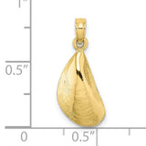 10k Yellow Gold Mussel Shell Pendant, Realistic Ocean-Inspired Coastal Charm for Women