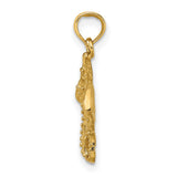 10k Yellow Gold Stingray Pendant with Ocean Motif, Marine Animal Charm, Nautical Theme
