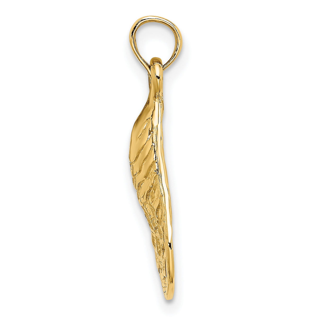 10k Yellow Gold Oyster Shell Pendant, Textured Seashell Nautical Charm for Women