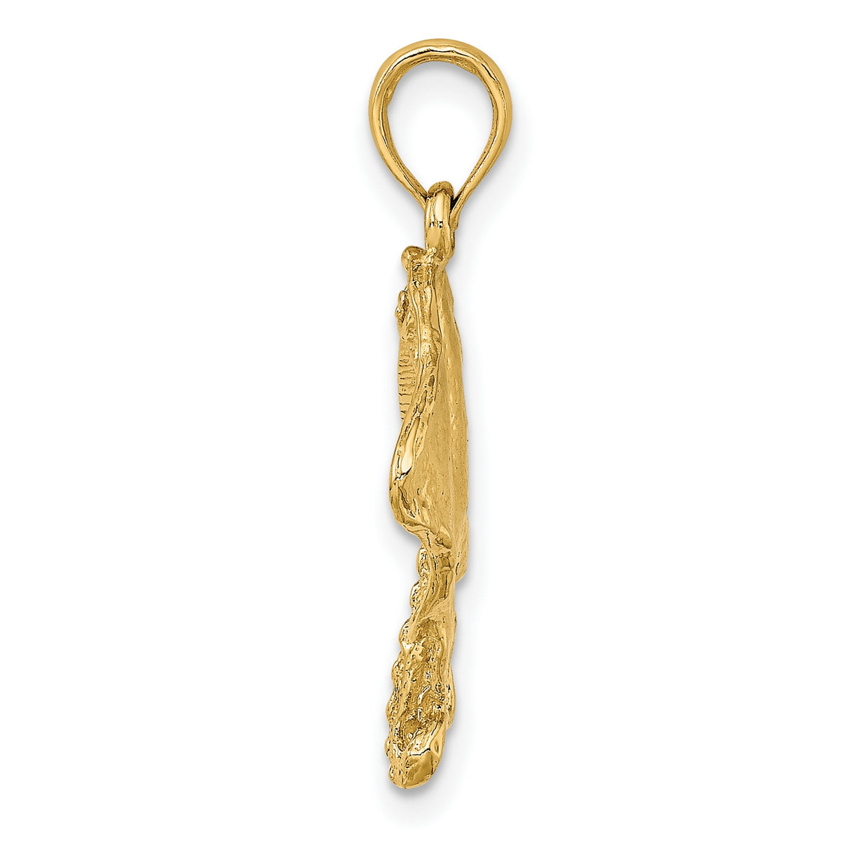 10k Yellow Gold Stingray Pendant, Detailed Ocean Life Design, Nautical Charm for Men or Unisex
