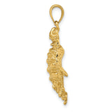 10k Yellow Gold Sea Turtle Pendant, Nautical Marine Animal Charm for Women or Unisex Wear