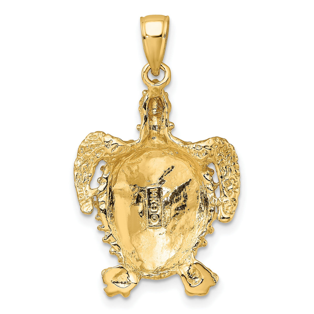 10k Yellow Gold Sea Turtle Pendant, Nautical Marine Animal Charm for Women or Unisex Wear