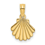 10k Yellow Gold Scallop Shell Pendant, Camino de Santiago Religious Charm