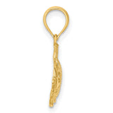 10k Yellow Gold Tropical Fish Pendant, Marine Life Design, Nautical Style for Women