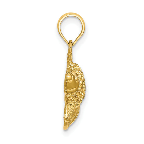 10k Yellow Gold Fish Pendant with Detailed Goldfish Design, Prosperity and Good Luck Theme