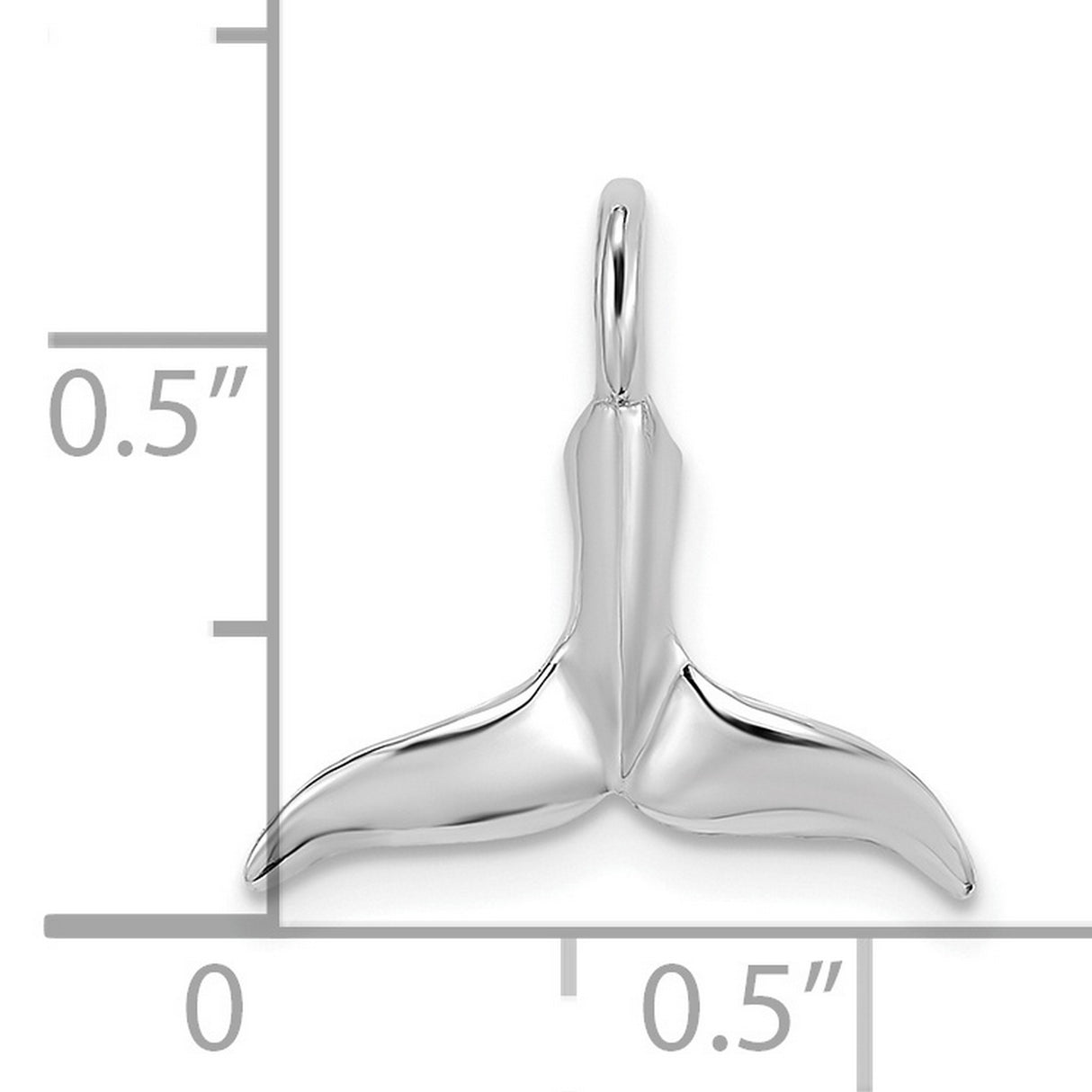 10k White Gold Whale Tail Pendant, Minimalist Ocean-Inspired Nautical Charm for Women or Unisex
