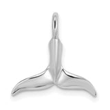 10k White Gold Whale Tail Pendant, Minimalist Ocean-Inspired Nautical Charm for Women or Unisex