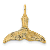 10k Yellow Gold Whale Tail Pendant, Polished Nautical Charm with Ocean Symbolism
