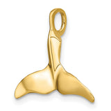 10k Yellow Gold Whale Tail Pendant, Polished Nautical Charm with Ocean Symbolism