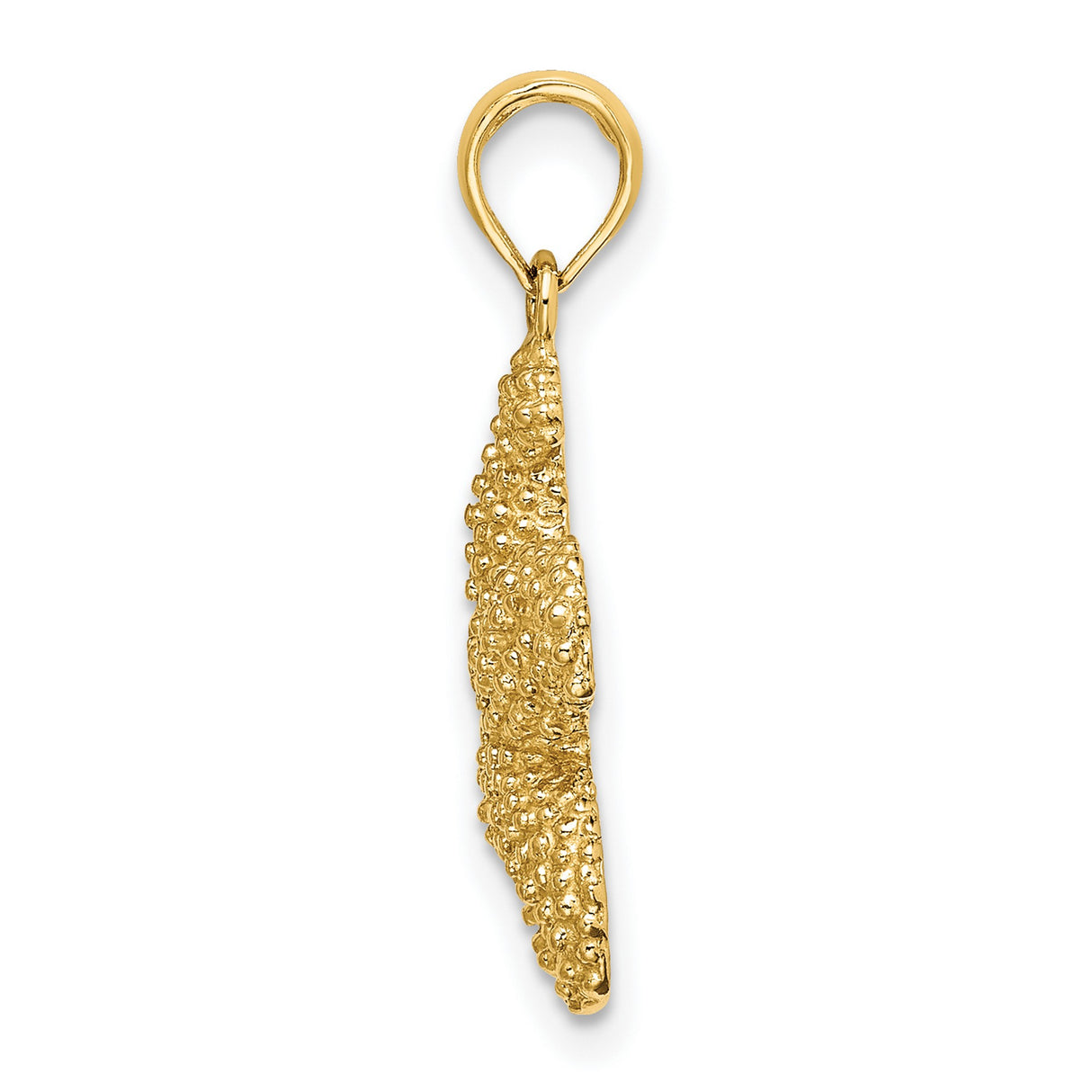 10k Yellow Gold Starfish Pendant with Textured Finish, Nautical Ocean-Inspired Design for Women