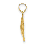 10k Yellow Gold Pendant, Tropical Fish Cut-Out Design, Nautical Marine Life Theme