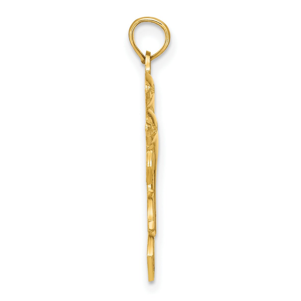 10k Yellow Gold Dolphin Pendant with Double Leaping Dolphins, Nautical Ocean Theme Charm
