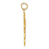 10k Yellow Gold Dolphin Pendant with Double Leaping Dolphins, Nautical Ocean Theme Charm