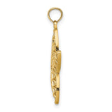 10k Yellow Gold Starfish Pendant with Openwork Design and Textured Center