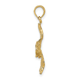10k Yellow Gold Flying Pelican Pendant, Detailed Bird Design, Nautical Coastal Jewelry