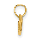 10k Yellow Gold Dolphin Pendant with Polished Jumping Design, Nautical Ocean Life Charm