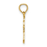 10k Yellow Gold Palm Tree Pendant, Tropical Charm for Women or Unisex Wear