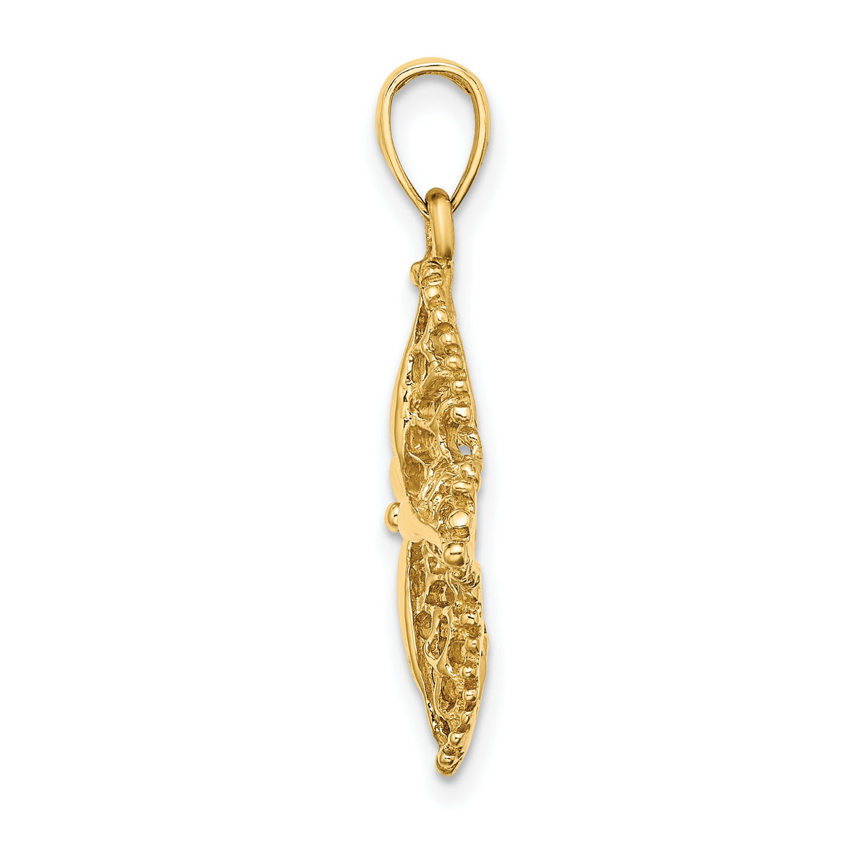 10k Yellow Gold Starfish Pendant with Filigree Detailing, Nautical Sea Life Jewelry for Women