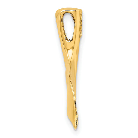 10k Yellow Gold Whale Tail Pendant, Polished Nautical Ocean Symbol for Women or Unisex
