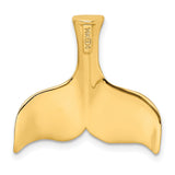 10k Yellow Gold Whale Tail Pendant, Polished Nautical Ocean Symbol for Women or Unisex