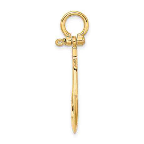 10k Yellow Gold Anchor Pendant, Nautical Symbol of Strength, Faith, and Hope