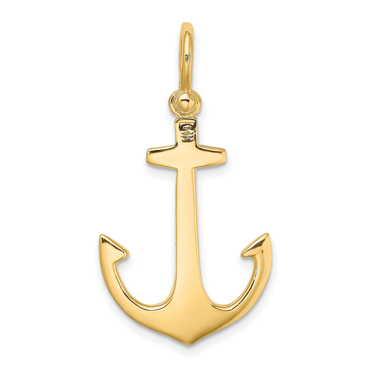 10k Yellow Gold Anchor Pendant, Nautical Symbol of Strength, Faith, and Hope