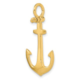 10k Yellow Gold Anchor Pendant, Nautical Symbol of Strength, Faith, and Hope