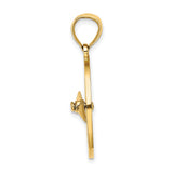 10k Yellow Gold Compass Pendant with Directional Engraving, Nautical Adventure Theme for Men or Unisex