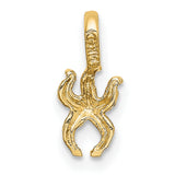 10k Yellow Gold Virgo Zodiac Pendant, Astrology Charm with Virgo Symbol, Unisex Horoscope Jewelry
