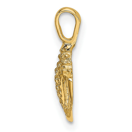 10k Yellow Gold Conch Shell Pendant, Ocean Inspired Coastal Beach Charm for Women