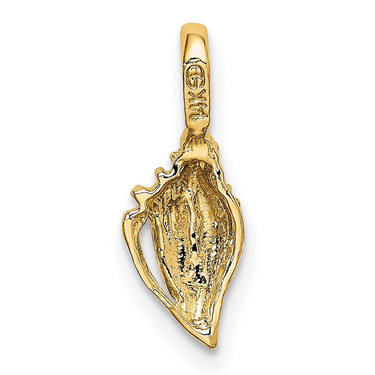10k Yellow Gold Conch Shell Pendant, Ocean Inspired Coastal Beach Charm for Women