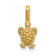 10k Yellow Gold Turtle Pendant, Detailed Sea Turtle Charm, Ocean Animal Jewelry