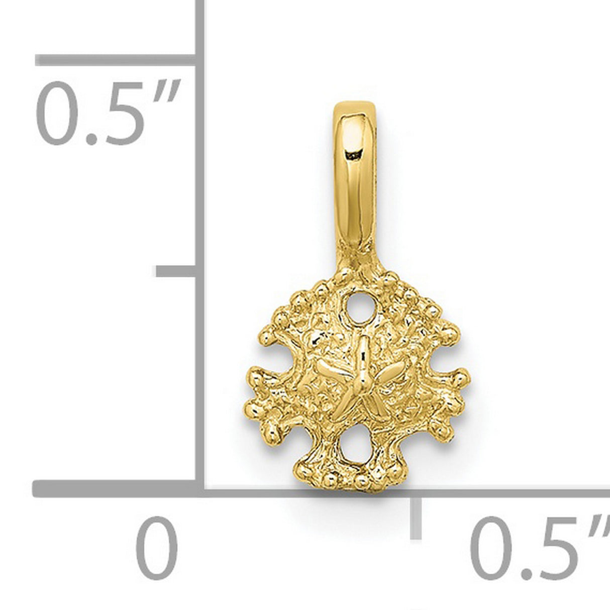 10k Yellow Gold Starfish Pendant, Textured Coral Design, Nautical Sea Life Theme for Women