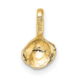 10k Yellow Gold Seashell Pendant with Scallop Shell Design, Nautical Coastal Style for Women