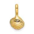 10k Yellow Gold Seashell Pendant with Scallop Shell Design, Nautical Coastal Style for Women