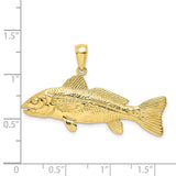 10k Yellow Gold Gamefish Pendant with Detailed Fish Design, Nautical Fishing Jewelry for Men