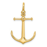 10k Yellow Gold Anchor Pendant, Polished Nautical Charm, Christian Maritime Symbol for Men or Unisex