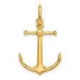 10k Yellow Gold Anchor Pendant, Polished Nautical Charm, Christian Maritime Symbol for Men or Unisex